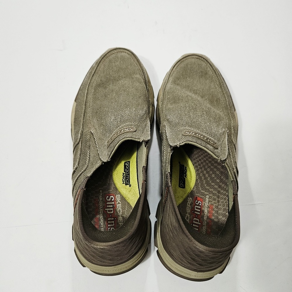 SKECHERS Men's Casual Canvas Slip-Ins, Goodyear® Sole Size 12 Brown - Picture 6 of 9
